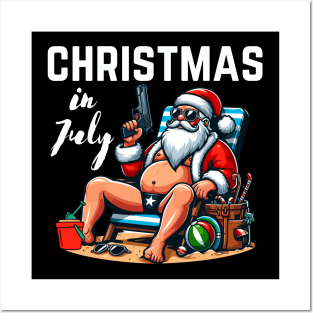 Christmas In July Santa Posters and Art